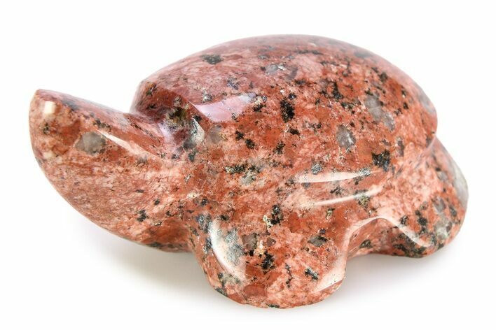 Carved Red Flower Granite Turtle - Arizona #308533